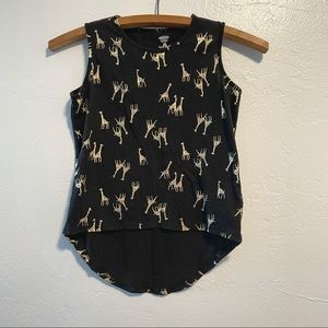 Old Navy High Low Tank Giraffe Pattern Girls Small 6-7